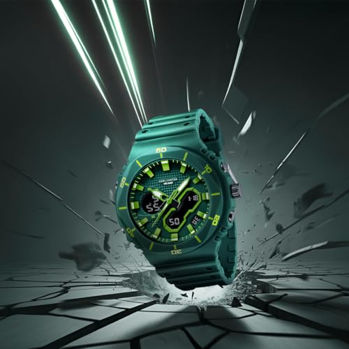 Image of Carlington Velocity Series Analog-Digital Sports Watches for Men and Boys with Alarm, Stopwatch, Backlit Display, Dualtime, Silicone Rubber Strap, Water & Shock Resiatant - CT 8120