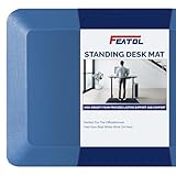 FEATOL Anti Fatigue Mat for Standing, 9/10 Extra Thick Ergonomic Standing Desk Mat, Comfort & Durable Memory Foam Standing Mat at Home,Office All Day (20" x 32", Blue, 1PC)