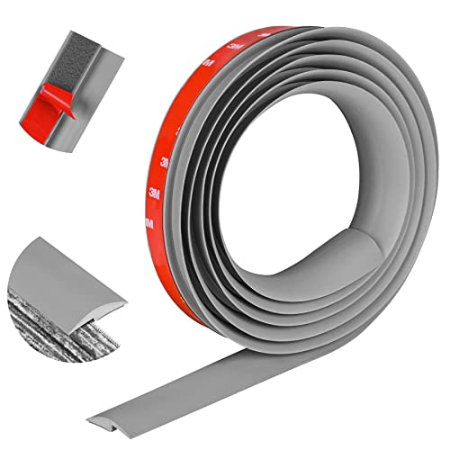 10Ft Floor Transition Strip Self Adhesive Carpet To Tile Floor Edging Trim Pvc Threshold Strips, Peel And Stick Floor Joining Strip Suitable For Threshold Height Less Than 5Mm(Gray) #TOP4