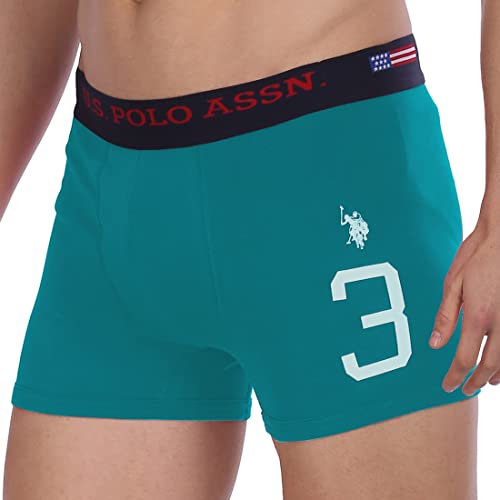 Image of U.S. Polo ASSN. Mens I015 Anti Microbial Branded Stretch Cotton Underwear Trunk -Pack of 1