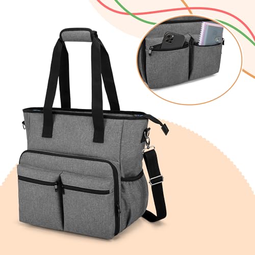 BAFASO Teacher Bag with Laptop Sleeve and Shoulder Strap, Large Teacher Tote Bag with Multiple Pockets4