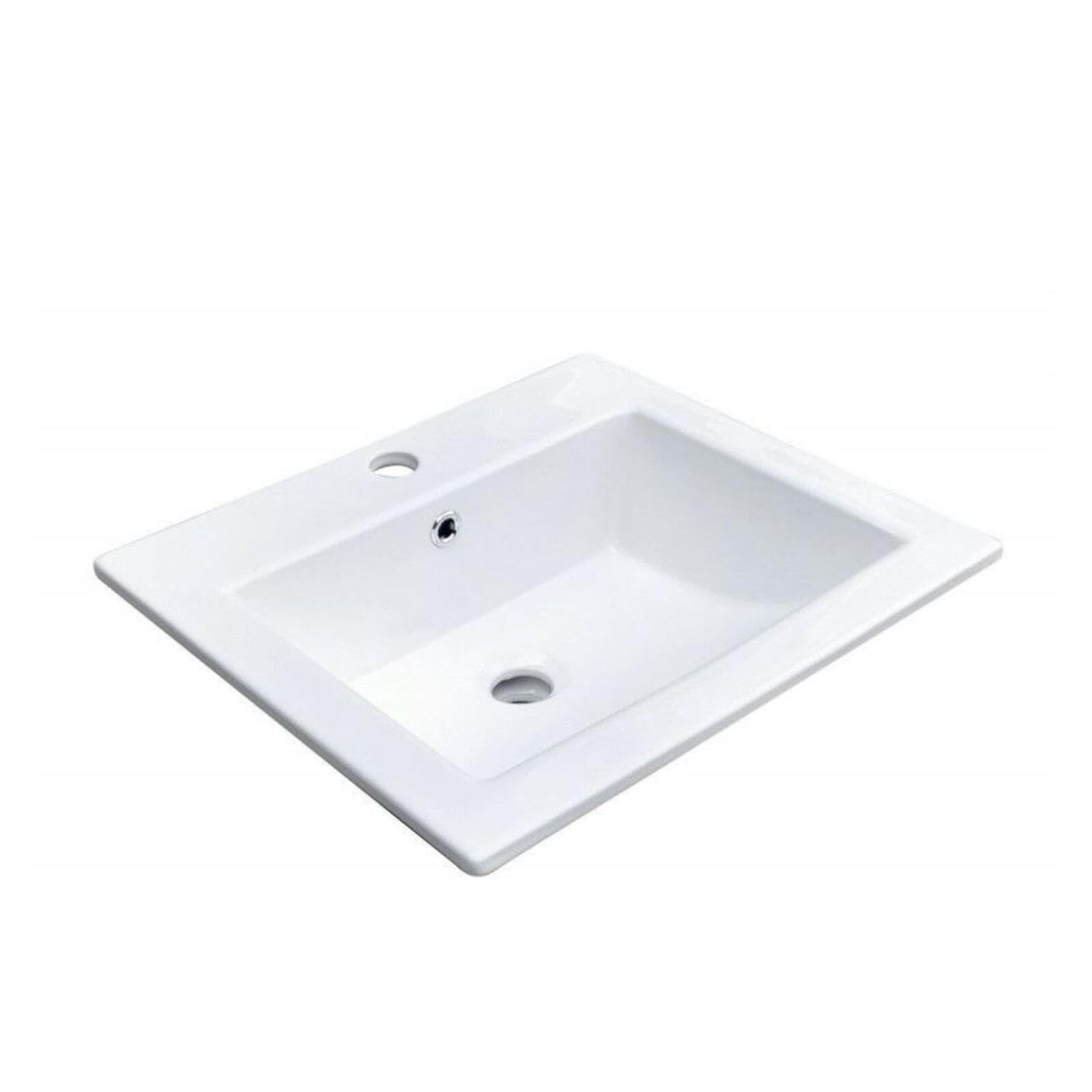Mob-In - Lavandino da incasso in ceramica, 50 x 43 cm, colore: Bianco