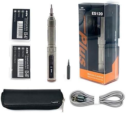 NovelLife Upgraded ES121 Mini Precision Electric Screwdriver,Compact Cordless Rechargeable Power Screw Driver,16pcs Insert Bits Kit,3.7V Lithium Battery Operated,Smart Gyro Motion Control,USB Charging
