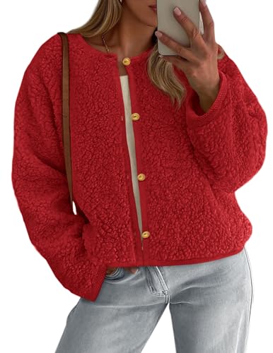 PRETTYGARDEN Women's 2025 Fall Fashion Clothes Trendy Fleece Sherpa Cropped