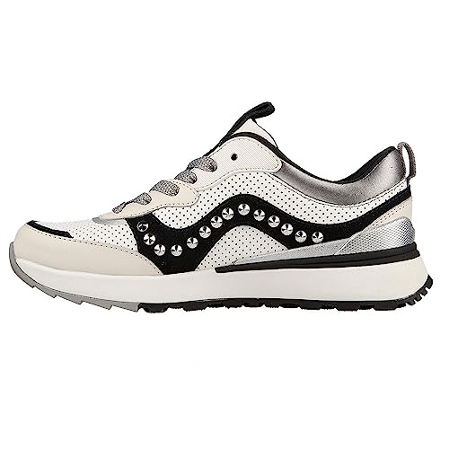 Skechers Leatheret Chaussure Femme en simili-cuir noir confortable