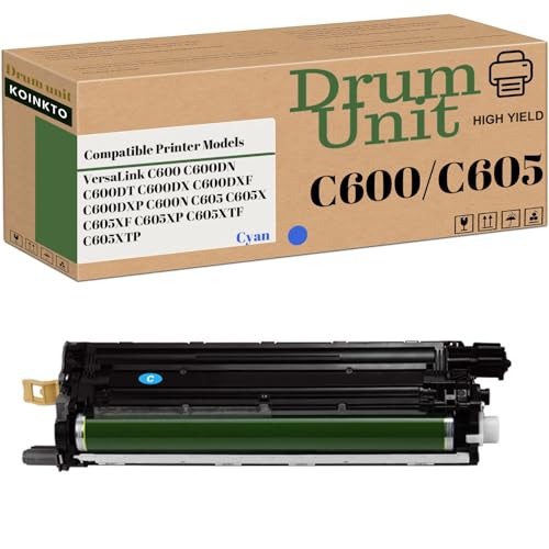 KOINKTO C600/C605 Drum Unit Compatible for Xerox 108R01488 108R01487 108R01486 108R01485,Fit for Versalink C600DN C600DX C605X C605XF Printer (Cyan Drum Cartridge) -  KONIKTO