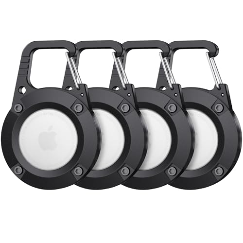 Soporte para AirTag llavero impermeable de 4 piezas funda protectora rígida con bloqueo