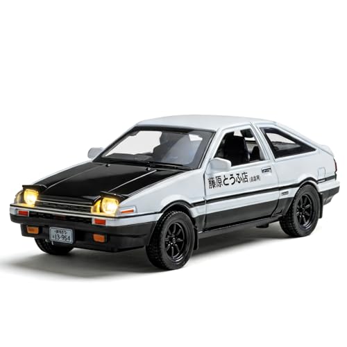 Toyota AE86 de colección a escala 1:32 con luces y sonidos de fricción en color negro