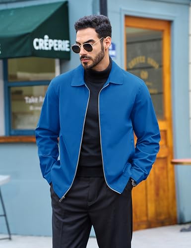 Image of TACVASEN Mens Lightweight Windbreaker Full Zip Up Laydown Collar Jackets Light Casual Coat with Zip Pockets
