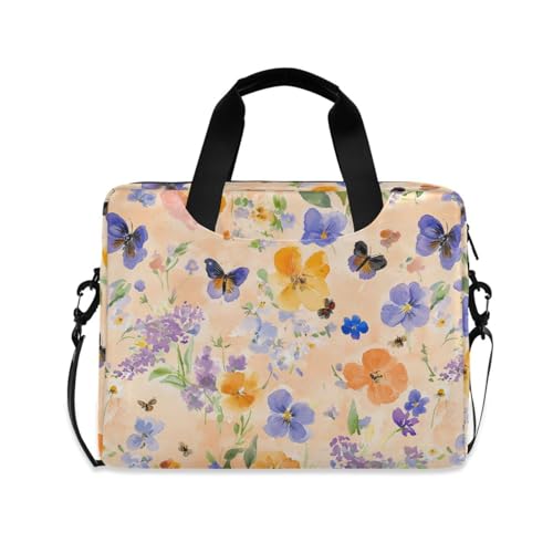 Maletín para laptop 15.6'' con diseño flores y mariposas miniatura 1