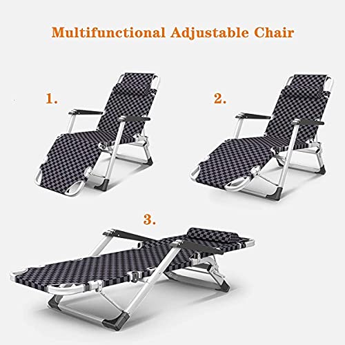 Chaise longue inclinable robuste et imperméable marron, fauteuil confortable réglable. - 6