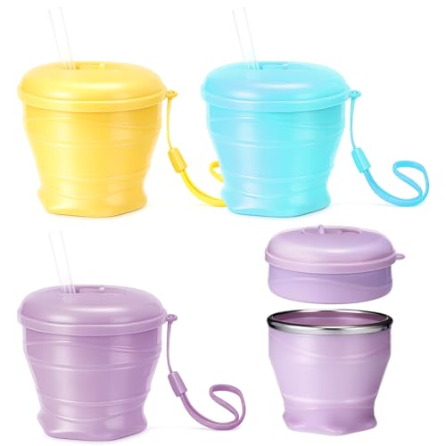 Patelai 3 Pack Silicone Collapsible Travel Cups