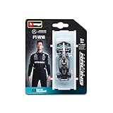 Bburago   F1 Mercedes AMG F1 W16 2025#63 George Russell, Voiture Miniature à l'échelle 1:64, réplique détaillée d'une monoplace de Formule 1, Couleurs Officielles, Blister de Collection, 14+