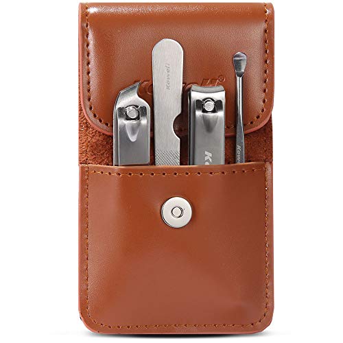 Stainless Steel Manicure Set Personal Nail Clipper Grooming Kit 4 in 1 Manicure Set with Portable Travel Set