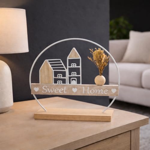Image of CraftVatika Decorative Wooden Showpieces for Home Decor Living Room, Aesthetic Dcor, Sweet Home Room Decoration Items for Bedroom, House Warming Gifts Return Birthday for Woman Man