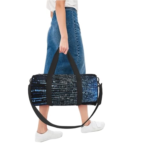 Sac de sport avec code de programmation pour voyage en toile noir - 7