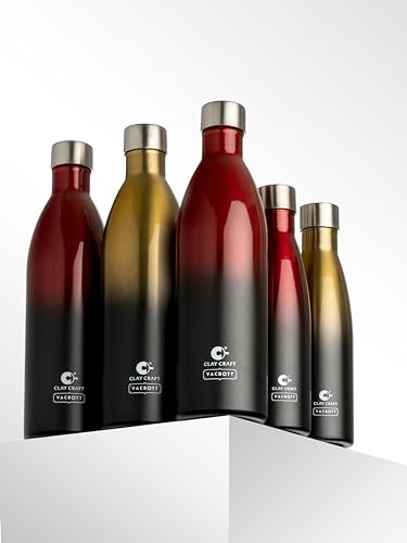 Image of Clay Craft Vacbott Gerald Dual tone Insulated Double Wall|18 Hours Hot and 24 Hours Cold Water Bottle Vacuum Insulated|Thermosteel|Flask 1000ml Bottles|BPA-Free|BIS Certified|1Year Limited Warranty