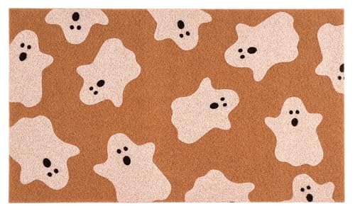 Halloween Outdoor Door Mat, Spooky Ghost Welcome Mat for Front Door