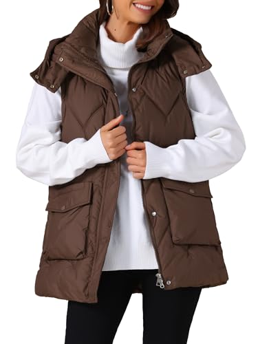 Veste matelassée sans manches Allegra K doudoune d'hiver chaude zippée