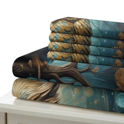 Housse de couette king size chouette avec ses 2 taies d'oreiller - 6