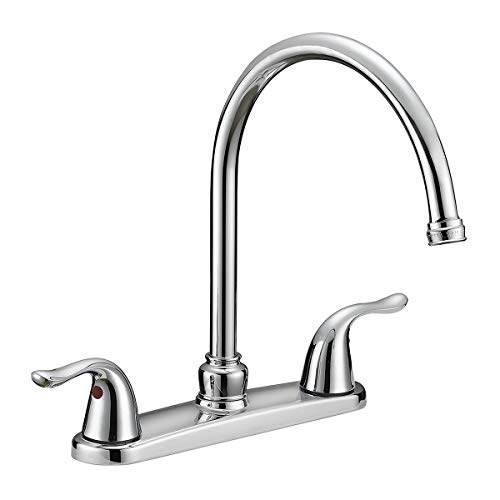 EZ-FLO 10201 2-Handle Kitchen Faucet with Pull-Out Side Sprayer, Chrome, 4-Hole Installation