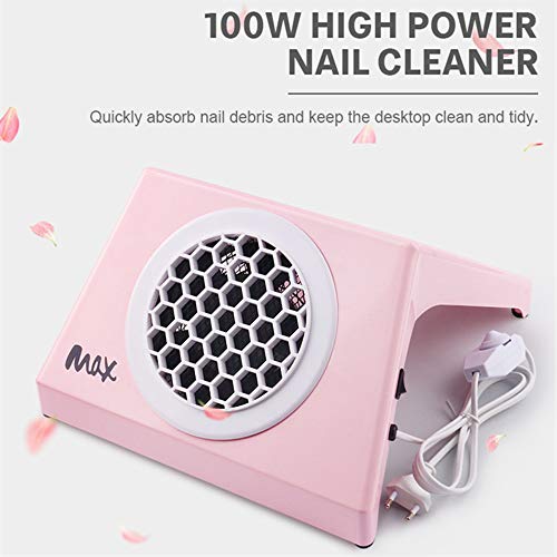 Máquina extractora de polvo de uñas de 100 W, colector de polvo profesional para manicura y pedicura, ideal para acrílico y gel de extensión de uñas de polietileno