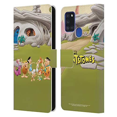 Étui portefeuille Flintstones pour Samsung Galaxy A21s en cuir