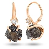 Real Raw Smoky Quartz Crystal Drop Earrings Real Gold Birthstone gift for her Anniversary Christmas Mothers day Birthday Gift, Uniquelan Jewelry (smoky quartz, rose-gold)