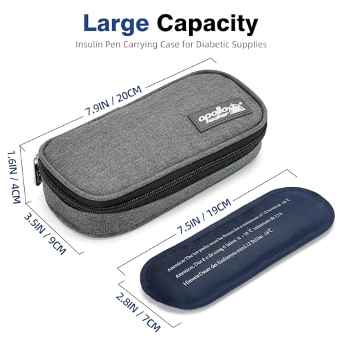 Image of apollo walker Insulin Cooler Travel Case Diabetic Medication with Ice Packs and Insulation Liner insulin cooler travel case tsa approved