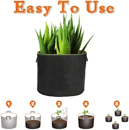 YKKJ Pack of 3 Plant Growing Bag, Plant Bag with Handles, Breathable Bag Made of Non-Woven Fabric - Image 4