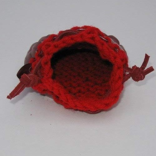 Dice Bag in Knitted Scale Armor - Flame Red