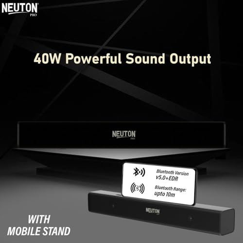 Image of NEUTON X BAR Wireless Bluetooth Soundbar, 40W RMS, Dual (52mm Driver & Passive Radiator), up to 4 Hours Playback, Built in Battery, BTv5.1 | USB | mSD | AUX