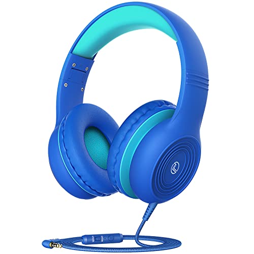 VotYoung Kids Headphones with Microphone for School, Wired Headphones Over Ear with 85/94dB Volume Limit, Girls Boys Headphones for Kids with Sharing Jack, Stereo Headset for iPad/Fire Tablet/Travel