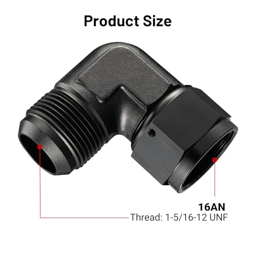 EVIL ENERGY 16AN Female to AN16 Male Flare 90 Degree Swivel Fitting Adapter Aluminum Black by EVIL ENERGY - Used condition - Image 2