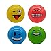 Produktbild STUWU 4X Kunststoffball LUSTIGE Gesichter 22cm inkl. Ballnadel Fussball Wasserball Gymnastikball versch. Farben
