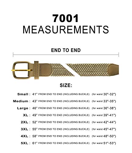 Belts.com Leather Covered Buckle Woven Elastic Stretch Belt, Black, (M(34-36") #TOP5