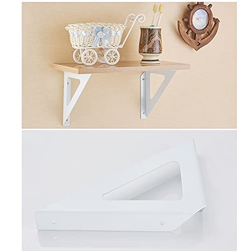 Fmoge Wrought Iron Multi-Functional Shelf Bracket, Decorative Corner Bracket, Wall-Mounted Shelf Bracket, Right Angle Storage Tripod, Diy Bracket (Color : White, Size : 1) #TOP2