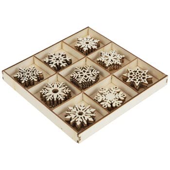 Mini Laser Cuts Wood Shape Christmas Holiday Snowflakes - 54 Pieces