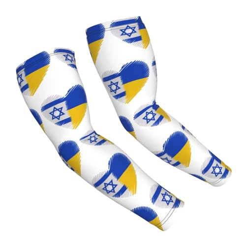 SDEGTHO Israel And Ukraine Print Arm Sleeves Cooling Sun