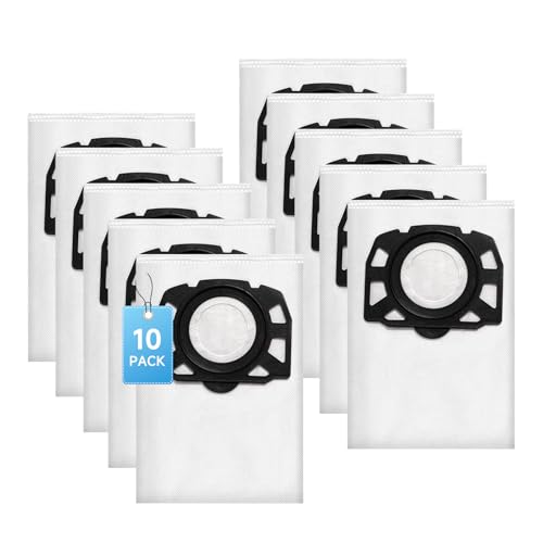 Kaiyaner 10 Stück Staubsaugerbeutel für Kärcher WD4 WD5 WD6 WD5P WD6P MV4 MV5 MV6 Vliesfilterbeutel KFI 487 Ersatzbeutel Filtertüten Nass Trockensauger Staubbeutel Zubehör Ersatzteile 2.863-006.0