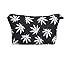 Produktbild Hanessa Geschenk zu Weihnachten Kosmetiktasche Kulturbeutel Beutel Tüte Federmappe Zipper Make Up Bag Reißverschluss All Over Full Print Schwarz Weiß Hanf Mariuhana Dope Gras SB113