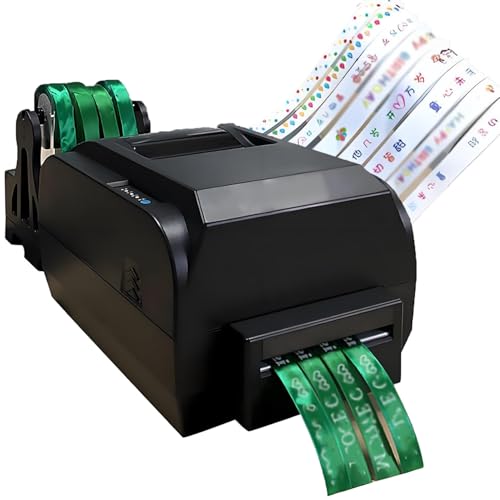 QuinteZhenTially 200 Dpi High Resolution Thermal Ribbon Printing Machine,DIY Ribbon Printer,Digital Satin Ribbon Printing Machine,Foil Stamping Printer,Supports 50+ Languages FourRows