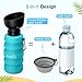 Pecute Dog Water Bottle Portable, 29oz Dog Foldable Water Bottle with Folding Bowl, Carabiner Clip, 5 Levels Capacity, 100% Food Grade Silicone, Dog Water Bottle for Outdoor Walking, Hiking, Travel