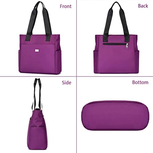 Borsa Tote Donna In Nylon Impermeabile - Con Cerniera, Scomparto Laptop, Per Lavoro E Viaggi - Foto 4