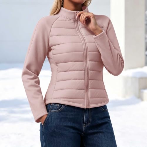 fartey Down Jacket Women Lightweight Quilted Overcoat Zip Up Puffer Coat - image 2