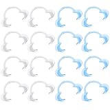 Vicloon 16Pcs Mundöffner Spiel Weihnachten, Wangenhalter Fuer Mundöffner Challenge, Dental C-Form Mundöffner für Weihnachten Partyspiele und Zahnaufhellung（Blau + Transparent）