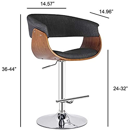 N/A Minimal Design Swivel Hydraulic Adjustable Bar Stool With Armrests And Chrome Polished Base #TOP1