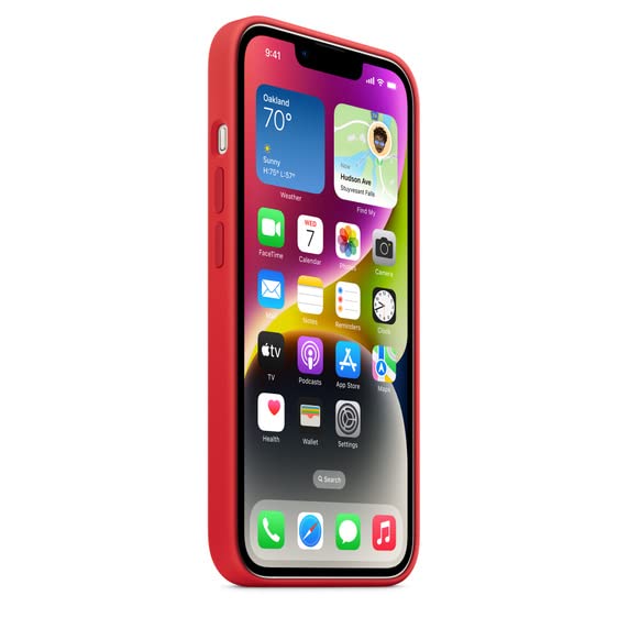 Image of NAFS Silicone Case Compatible iPhone 14 | Camera Protect Microfiber Lining Cover | Case Cover for iPhone 14 (Red)