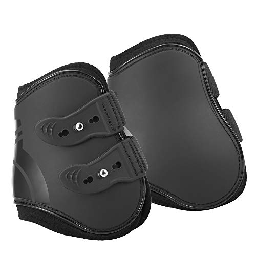KKmoon 2 PCS Botas de perna de cavalo ajustáveis ​​Proteção de perna traseira equina Proteção de ten