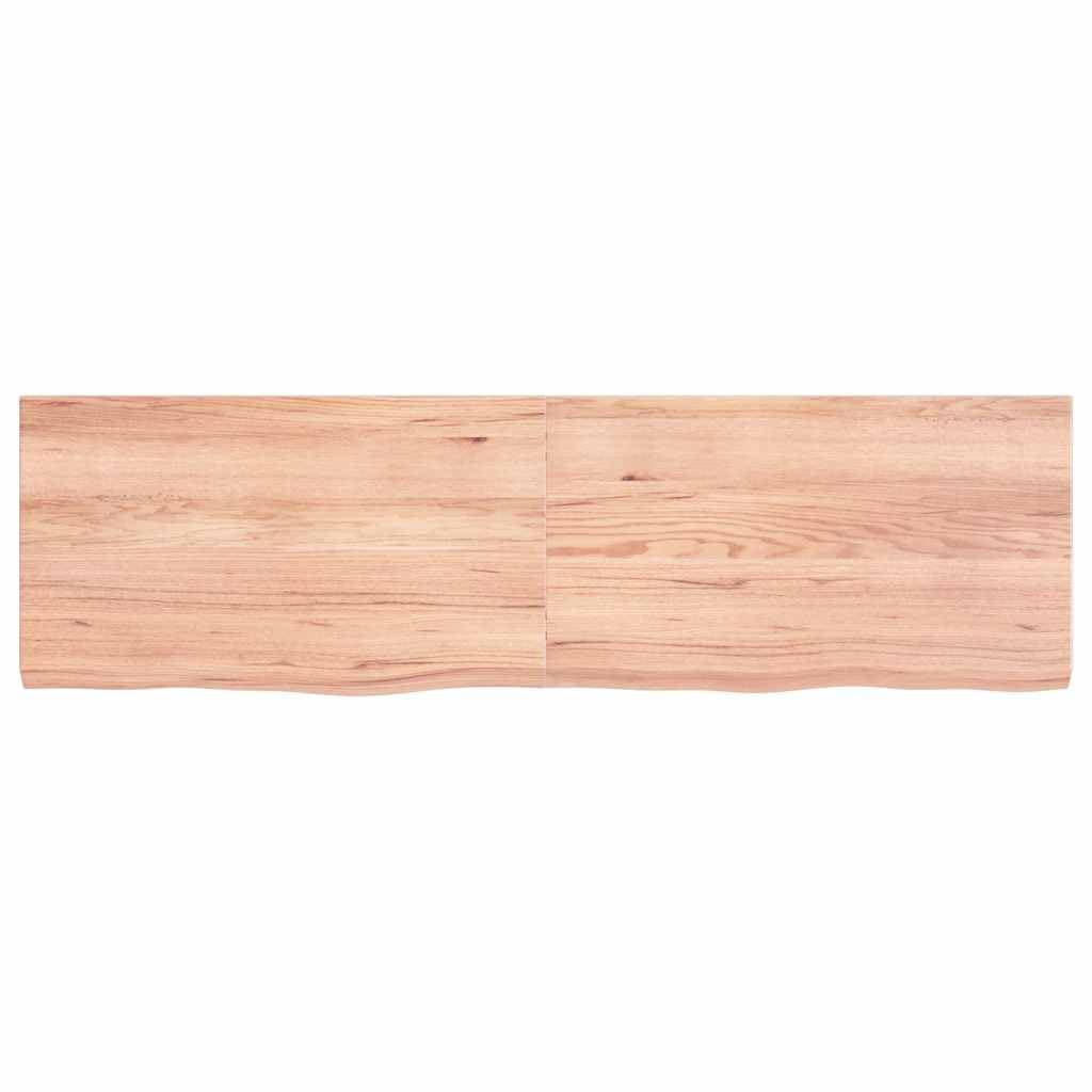 Genérico Encimera baño Madera Maciza tratada marrón Claro 140x40x(2-4) cm,Bricolaje,Materiales de construcción,Encimeras-3156147